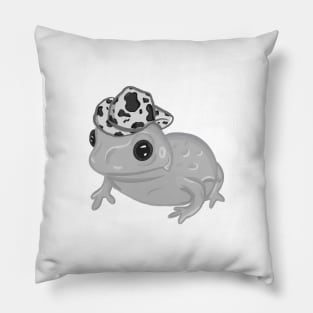Gray Frog Wearing Cowboy Hat Pillow