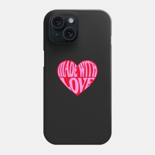 Made with love heart Phone Case