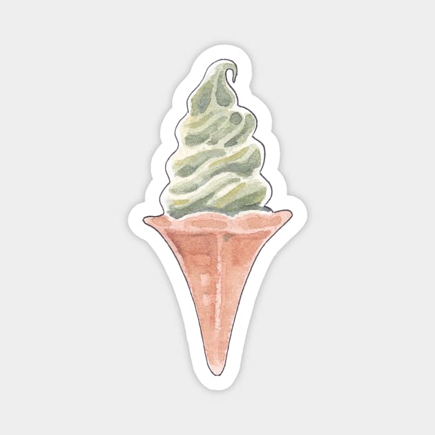 Matcha Ice Cream Sticker Magnet by ericaeward