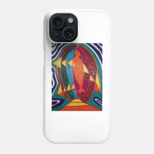 AB Dali fish - original work on soft wood Phone Case