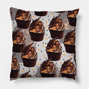 Chocolate Cupcakes with Tall Frosting Tower Decoration Pattern Pillow