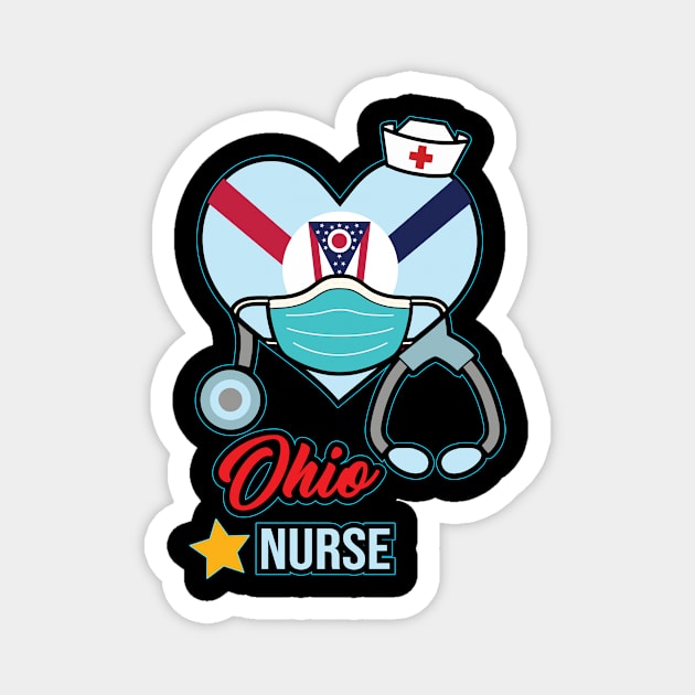 Ohio Nurse - Love RN LPN CNA State Nursing Gift Magnet by ScottsRed