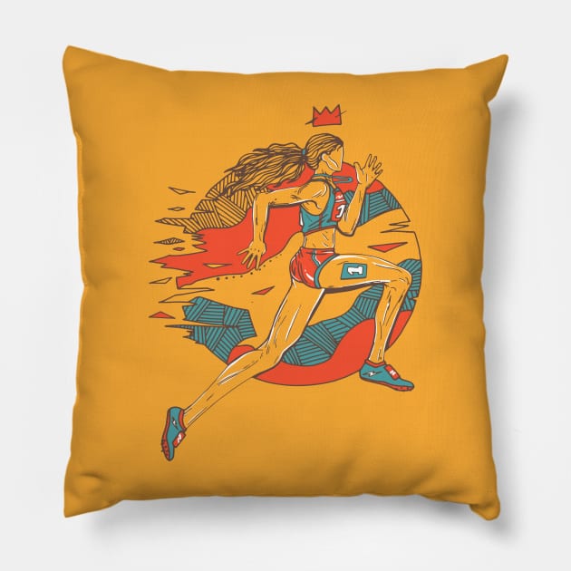 Cafe No 1 Track and Field Runner Pillow by kenallouis