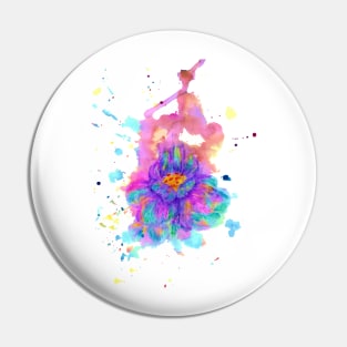 Stylized Watercolor Flower Pin