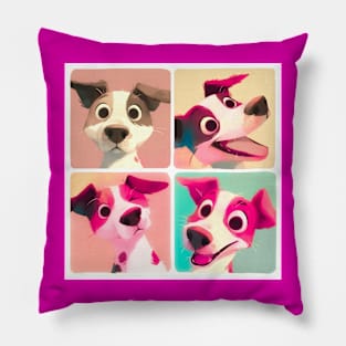 Happy Tails: Expressive Dog Moods VI Pillow