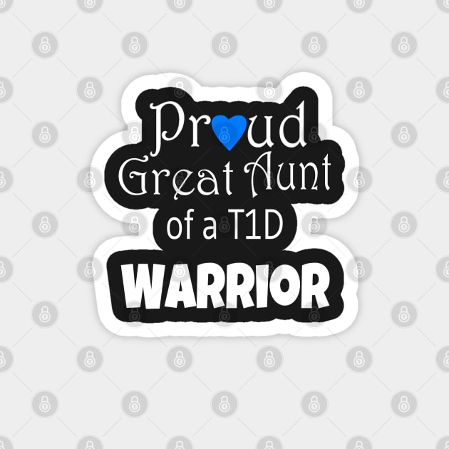 Proud Great Aunt - White Text - Blue Heart Magnet by CatGirl101