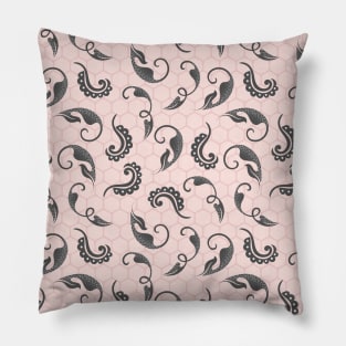 Black Tendrils and Scrolls Pillow