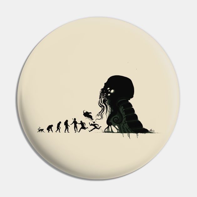 Lovecraftian Darwinism Pin by PopShirts