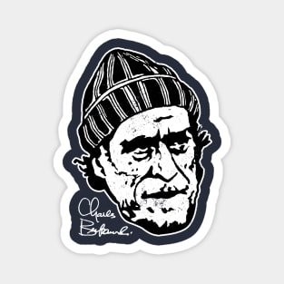 Charles Bukowski Signature Portrait Magnet