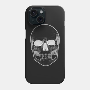 Grungy Goth Skull (White) Phone Case