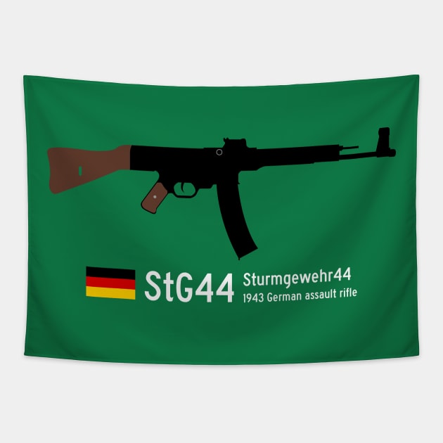 Stg44 Sturmgewehr44 or Mp44 Historical 1943 German assault rifle white. Tapestry by FOGSJ