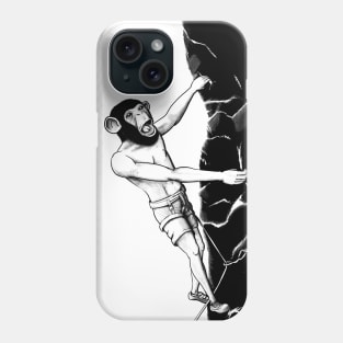 Monkey man climbing the wall Phone Case