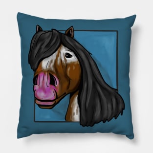 Horse head drawing Pillow