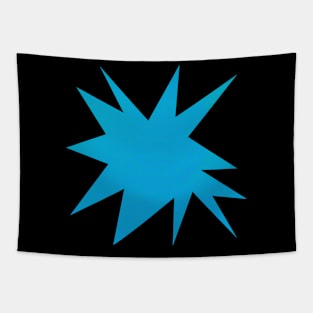 Funky Comic Zine Style Halftone Blue Burst Tapestry