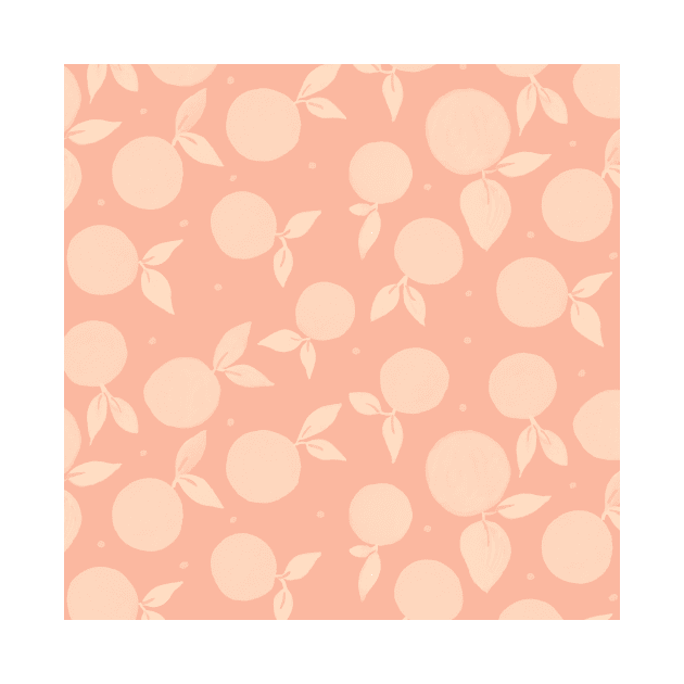 Tangerine pattern - cream and coral by wackapacka