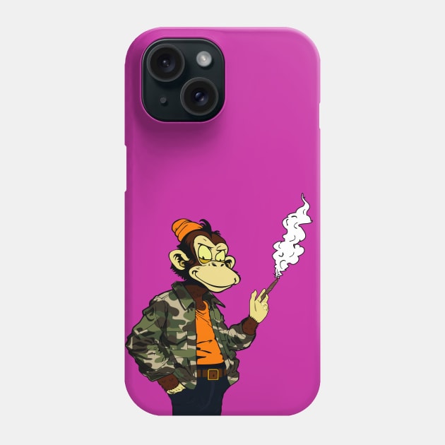 Monkey Smoking A Cigar Phone Case by Winningraphics