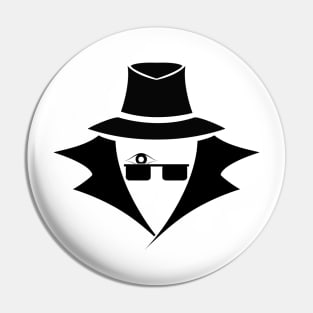 Mr. Eye: A Cybersecurity/Anonymity Icon (black) Pin