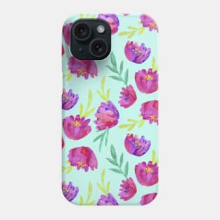 Water color abstract flowers pattern - Floral Pattern watercolor Phone Case