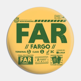 Vintage Fargo FAR Airport Code Travel Day Retro Travel Tag North Dakota Alt Pin