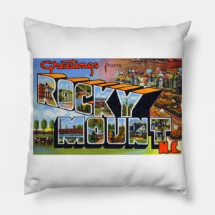 Greetings from Rocky Mount, North Carolina - Vintage Large Letter Postcard Pillow