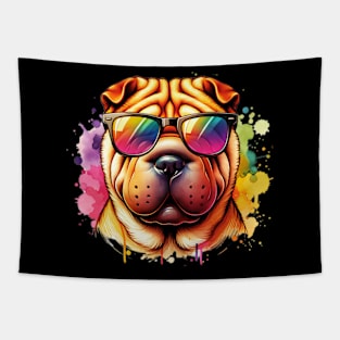 Watercolor Chinese Sharpei Tapestry