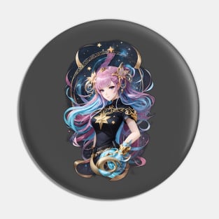 Serpent's Embrace: Enchanting AI Anime Character Art in Ophiuchus Pin