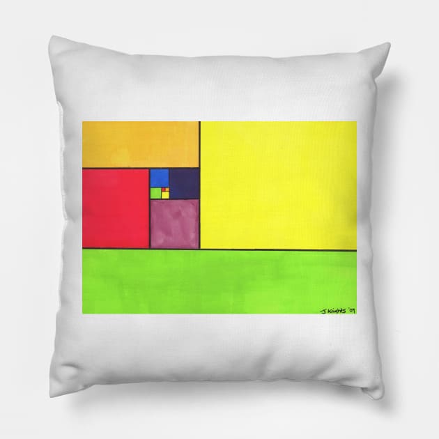 Fibonacci Squares Pillow by jamesknightsart