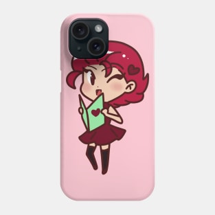 Cute Girl with Burgundy Hair Phone Case