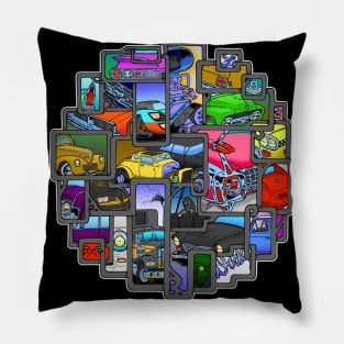 Collection of American Cars Pillow