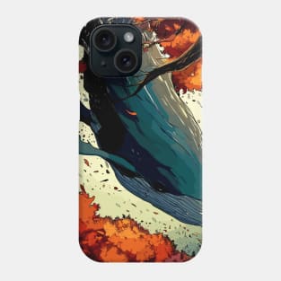 Diving Fantasy Whale in Autumn Forest Phone Case