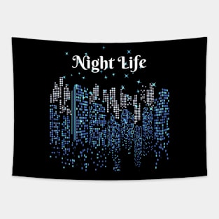 Night Life In The City Tapestry