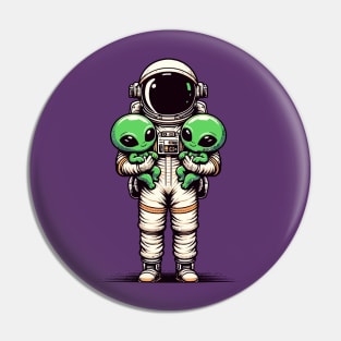 Astronaut carrying alien babies Pin