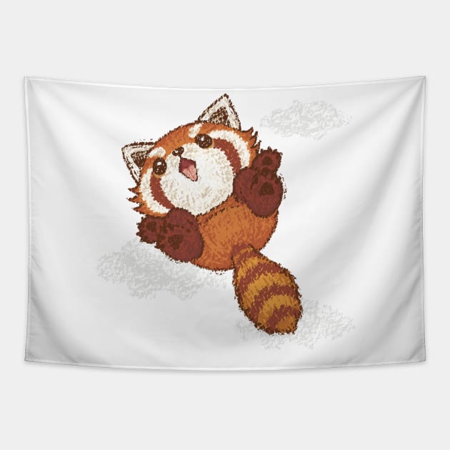 Red panda jump Tapestry by sanogawa