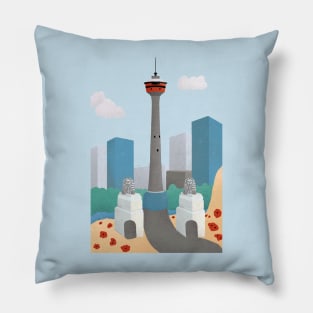 Calgary Tower and Lions Gate Bridge Pillow