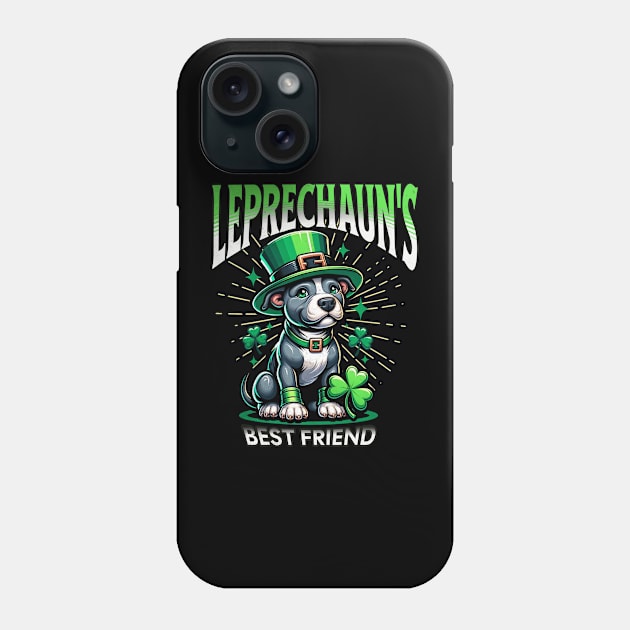 Leprechaun's Best Friend Cute Irish St Patrick's Day Pitbull Puppy Lucky Dog St Paddy's Day Shamrock Phone Case by Carantined Chao$