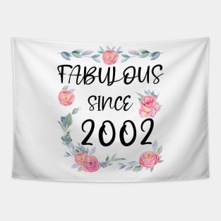 Women 19 Years Old Fabulous Since 2002 Flowers Tapestry