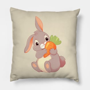 Cute bunny with carrot Pillow