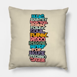 Soul, Funk, Disco, House and other Music Styles.  - Super stylish funky Design! Pillow