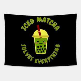 Iced Matcha Solves Everything Tapestry