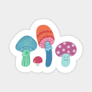 Row of cute mushrooms Magnet