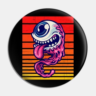 Halloween One Eye Monster Retro Style Pin