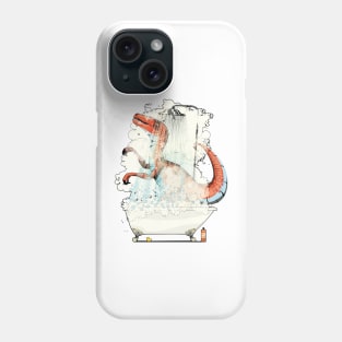 Dinosaur Velociraptor in the Shower Phone Case