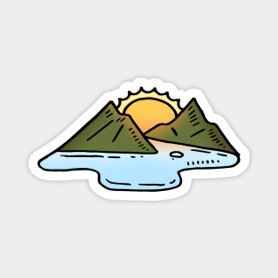 Mountains, Lake and a Sun Magnet