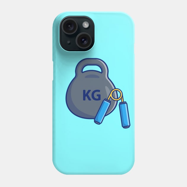 Dumbbell And Hand Training Cartoon Phone Case by Catalyst Labs