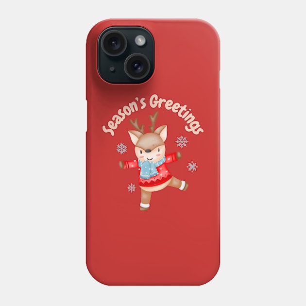 Season’s Greetings, cute and adorable Christmas reindeer. Phone Case by WhaleSharkShop