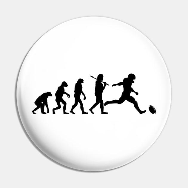 Football Player Human Evolution Silhouette Pin by AnotherOne