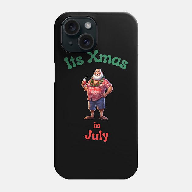 Santa Claus Christmas in July Phone Case by stickercuffs