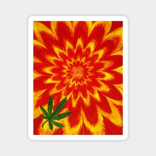 Psychedelic Weed Leaf Magnet