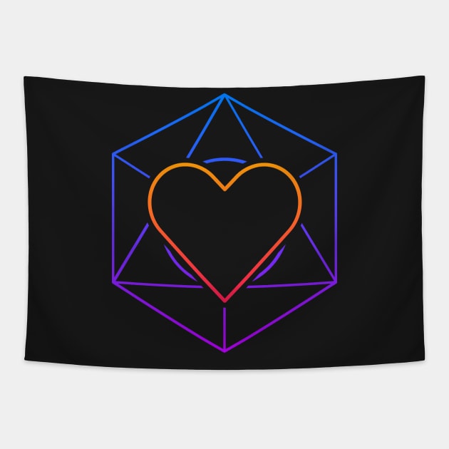 Trippy Psychedelic Rave | Heart Sacred Geometry Tapestry by MeatMan