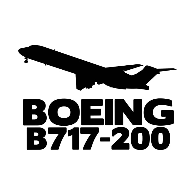 Boeing B717-200 Silhouette Print (Black) by TheArtofFlying